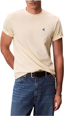 Calvin Klein T-Shirts - Heren - T-shirts - Beige - S - Katoen - Tops