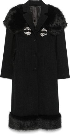 Simone Rocha Cappotto con decorazione di strass - Nero