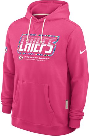 Nike Kansas City Chiefs Crucial Catch Sideline Standard Issue Nike Mens Dri-FIT NFL Pullover Hoodie in Pink | 03AZ68XZUG-F9R