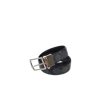 Coach Belts, male, Gray, Size: ONE SIZE Signature Mod Plaque Harness Cut To Size Reversible Belt