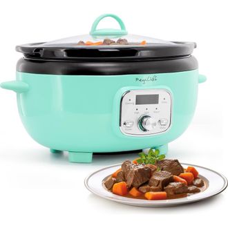 MegaChef 3.7 Quart Oval Electric Slow Cooker in Blue at Nordstrom