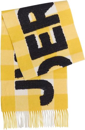 J.W.Anderson Logo Checked Wool-blend Scarf - Yellow - One Size