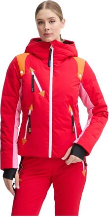 Rossignol Pilot Down Jacket - Dames - Ski Jassen - Rood - M - Leer - Fitness