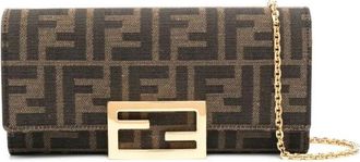 Fendi Brown FF Logo Clutch