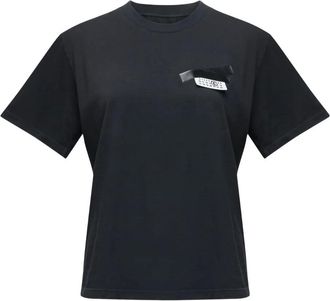 Maison Margiela T-shirt in cotone con logo - Nero