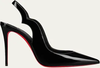 Christian Louboutin 100mm Hot Chick Patent Slingback Pumps