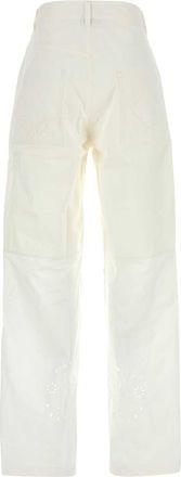 Marine Serre Womens Household Trousers White Cotton