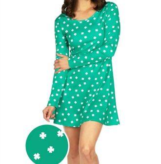 Tipsy Elves St PattyS Clover Confetti Dress In Green