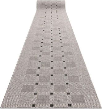 RugsX Rugsx - Runner sizal floorlux design 20079 silver / black 120 cm beige 120x300 cm
