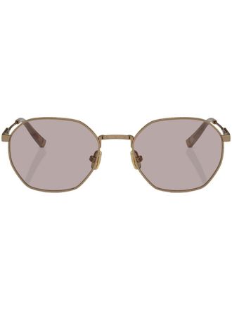 Brunello Cucinelli BC2003ST zonnebril met zeshoekig montuur - Goud