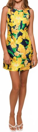 Hutch Ren Dress In Navy Watercolor Pastel Orchids