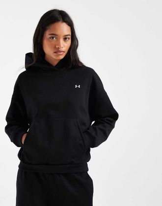 Under Armour Icon - Felpa con cappuccio in pile nera-Nero