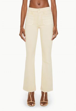 Mother Patch Pocket Weekender Flare Leg Jeans In Wacky Khaki