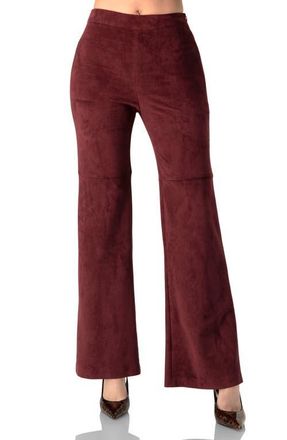 Ivonne Straight-Leg Faux-Suede Pants in Wine at Nordstrom, Size 10
