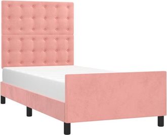 vidaXL Estructura De Cama Sin Colch&oacute;n Terciopelo Rosa 90x190 Cm Vidaxl