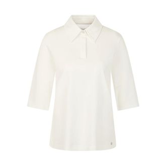Marc Cain Tops, Dames, Wit, S, Leer, Polo Shirts