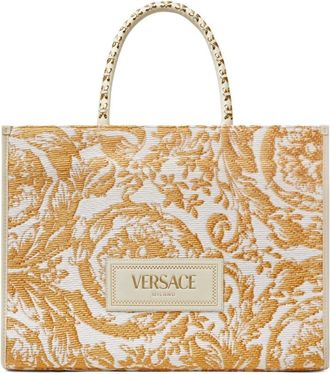 Versace Tassen, Dames, Geel, ONE Size, Nylon, Tote Bag