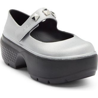 Crocs Stomp Platform Mary Jane in Silver at Nordstrom Rack, Size 10 Womens / 8 Mens