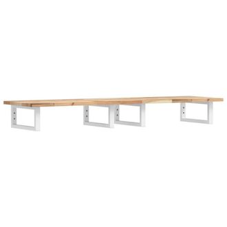 Berkfield Home Basin Shelf Wall Mounted Steel & Solid Wood Acacia in Brown