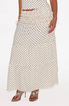 Tiger Mist Denali Polka Dot Tiered Maxi Skirt in White Polka Dot at Nordstrom, Size Xx-Small