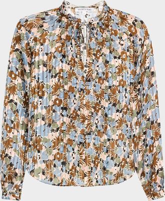 Veronica Beard Linds Floral Silk Blouse