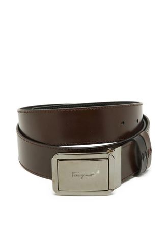 Ferragamo reversible leather belt - men - Calf Leather - One Size - Black