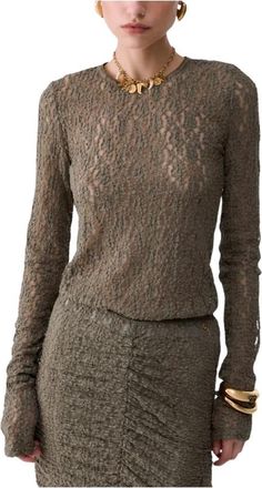 Liu Jo Top Stretch - Dames - Longsleeves - Groen - L - Katoen - Tops