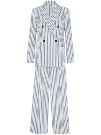 Brunello Cucinelli Gestreept pak - Wit