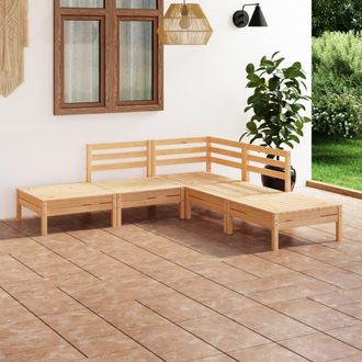 vidaXL Juego De Muebles De Jard&iacute;n 5 Piezas Madera Maciza Pino Vidaxl