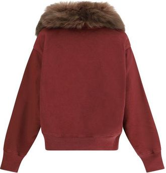 Prada Womens Bordeaux Cotton Sweatshirt Clothing