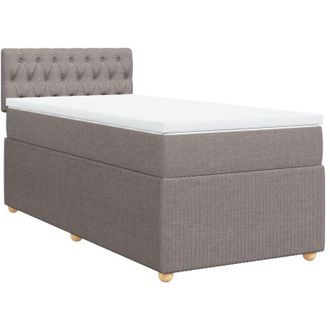 vidaXL Cama Box Spring Con Colch&oacute;n Tela Gris Taupe 90x190 Cm Vidaxl