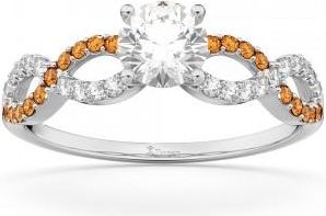 Allurez Infinity Diamond & Citrine Engagement Ring in 14k White Gold (0.21ct)