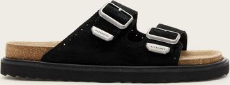 AllSaints Cow Suede Randal Buckled Suede Sandals, Size: UK 12/US 13/EU 46