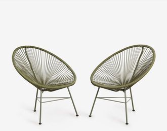 Sklum Pack De 2 Sillones De Jard&iacute;n En Acero Y Mimbre Sint&eacute;tico New Acapulco Sklum