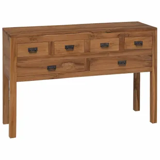 vidaXL Vidaxl Credenza Naturale 110 X 35 X 75,5 Cm Legno Di Teak Solido