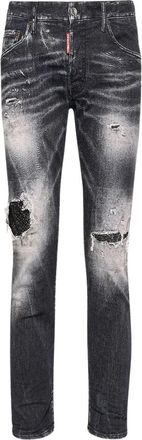 Dsquared2 Mens Black Jet Set Wash Skater Jeans Cotton - Size 34 (Waist)