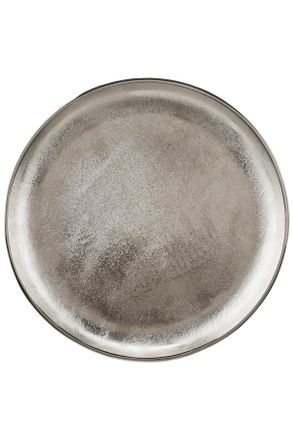 Ambia Home Dekoschale, Nickelfarben, Metall, Uni, rund, Lfgb, handgemacht, Dekoration, Dekoschalen