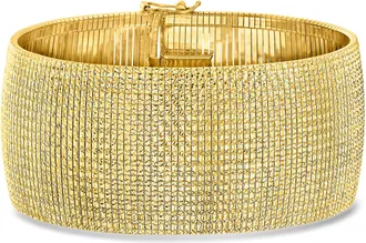 Ross-Simons Italian 30mm 18kt Gold Over Sterling Omega Bracelet