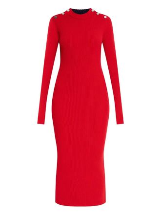 Sportmax Midi-jurk met knopen - Rood