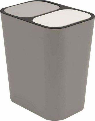 Gabrielle Gabrielle - Contenedor De Basura Doble Para Reciclaje, Rectangular, De Pl&aacute;stico, Con Bot&oacute;n Pulsador Y Compartimento Doble Para Cocina, Oficina Y Hogar