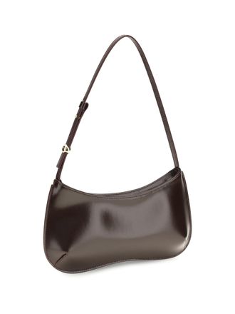 Jacquemus Womens Le Bisou Shoulder Bag Dark Burgundy Calf Leather Bos Taurus