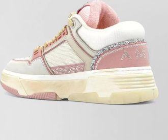 Amiri crystal low top sneakers leather panels