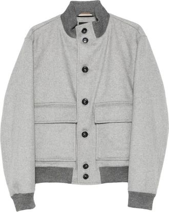 HUGO BOSS Bomber Jackets, male, Gray, 2XL, Charlys Coat in Grey