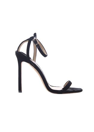 Jimmy Choo London Black Velvet Strap Heeled Sandals Size 38