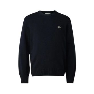 Lacoste Trui met ronde hals van gekaarde wol - Heren - Truien - Blauw - Maat: 3XL Wol