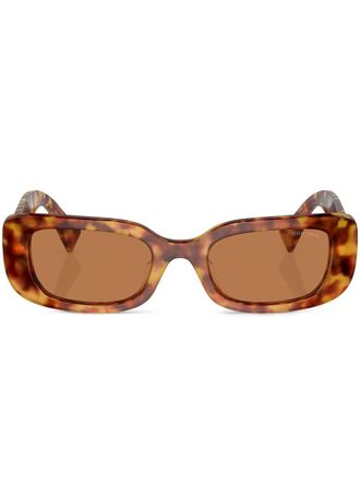 Miu Miu Eyewear tortoiseshell-effect rectangle-frame sunglasses - women - Acetate - 51 - Green