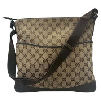 Gucci Pre-owned GG Canvas Leather Shoulder Bag - - Pre-owned - Donna - Beige - ONE SIZE