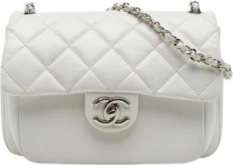 Chanel Pre-owned Vintage Quilted Crossbody - Dames - Vintage Schoudertas - Wit - ONE Size - Leer - Vintage