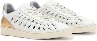 AllSaints Velma Woven Sneaker in Chalk White/Gold at Nordstrom, Size 11Us