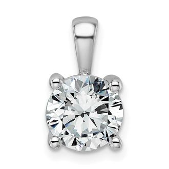Diamond2Deal 14k White Gold 2 Ct Lab Grown Diamond Round Pendant